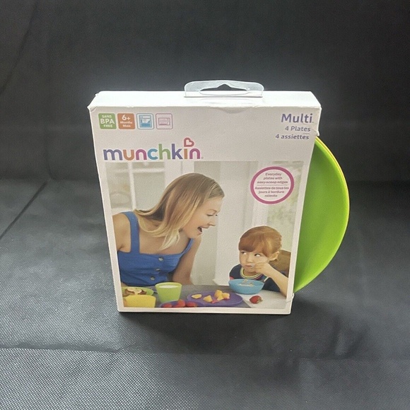 Munchkin Child Multi Color Plates 4-Count 6m+ BPA Free Kids Toddler - Picture 1 of 3